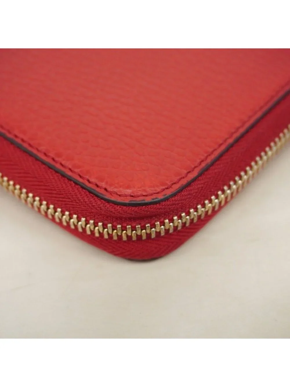 ★SOLD★ Gucci Wallet Interlocking Leather Red Gold - Picture 5 of 8